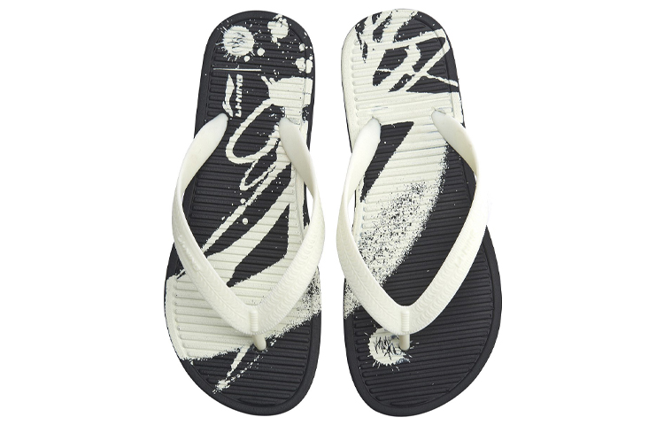 Shop Li-Ning Stylische Flip-Flops Weiß Schwarz AGAP024-2