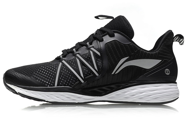 Li-Ning Support Breathable Shock-Absorbing Low Top Running Shoes 'Black Grey' ARHN215-1