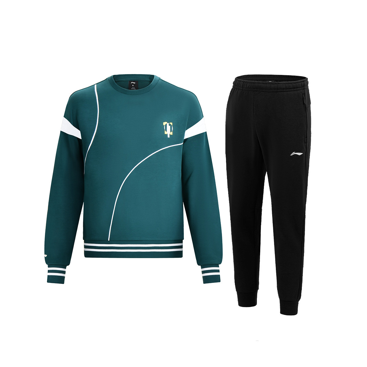 Li-Ning Sweatpants & Sweatshirt Set - Unisex College Style Chinese Streetwear AWPF4939-1