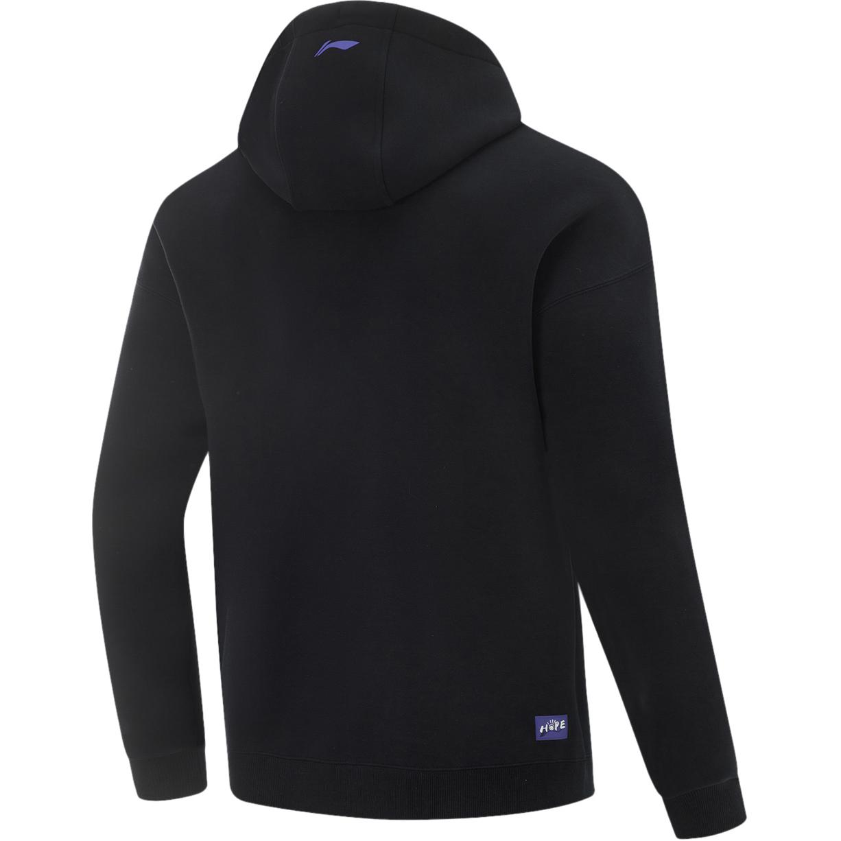Lookbook Li-Ning Jaket Hoodie Zip Hitam Seri Tenis Meja Pakaian Santai AWDUJ03-1