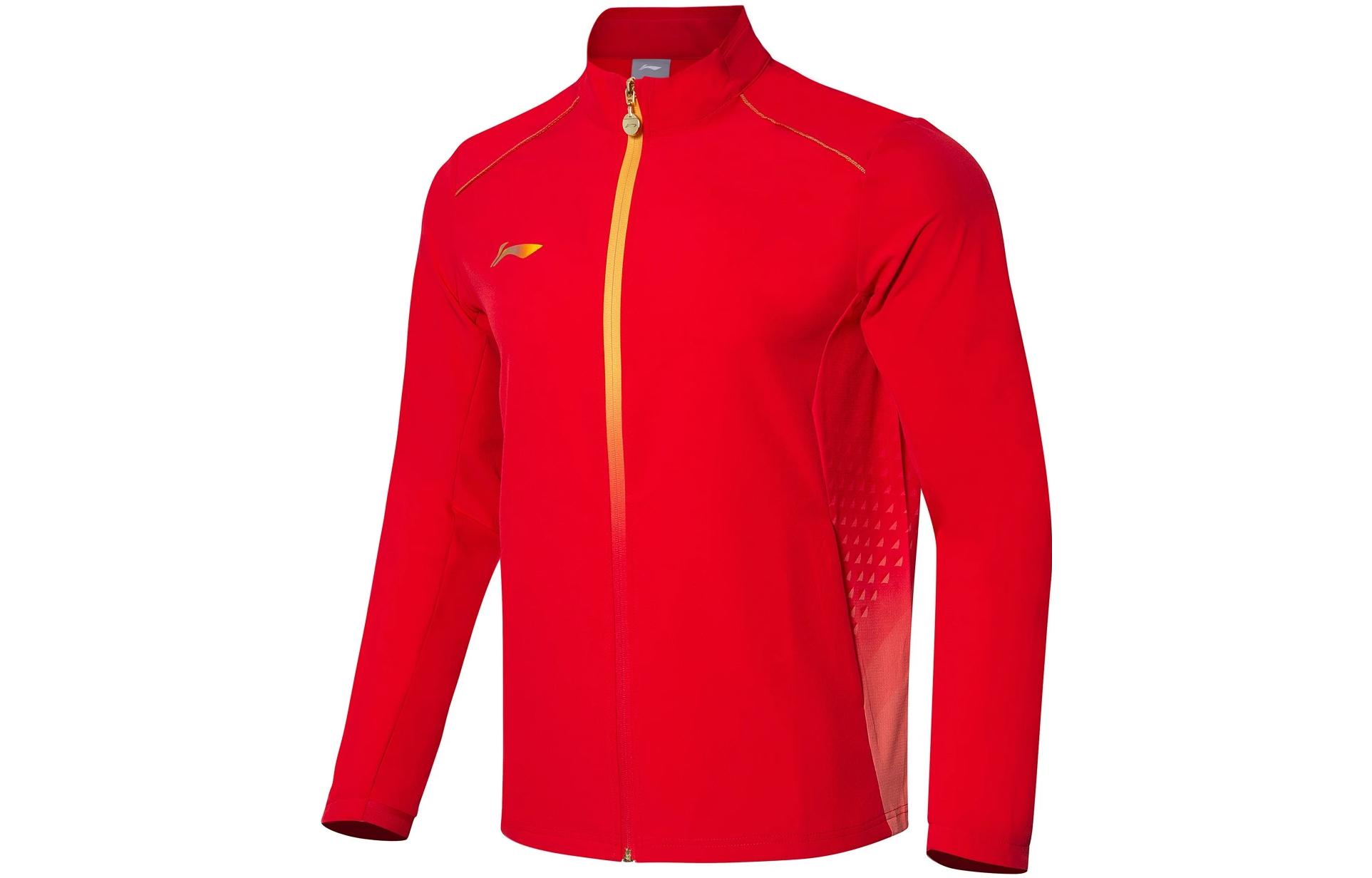 Li-Ning Table Tennis Series Red Stand Collar Sports Jacket AYYR003-1