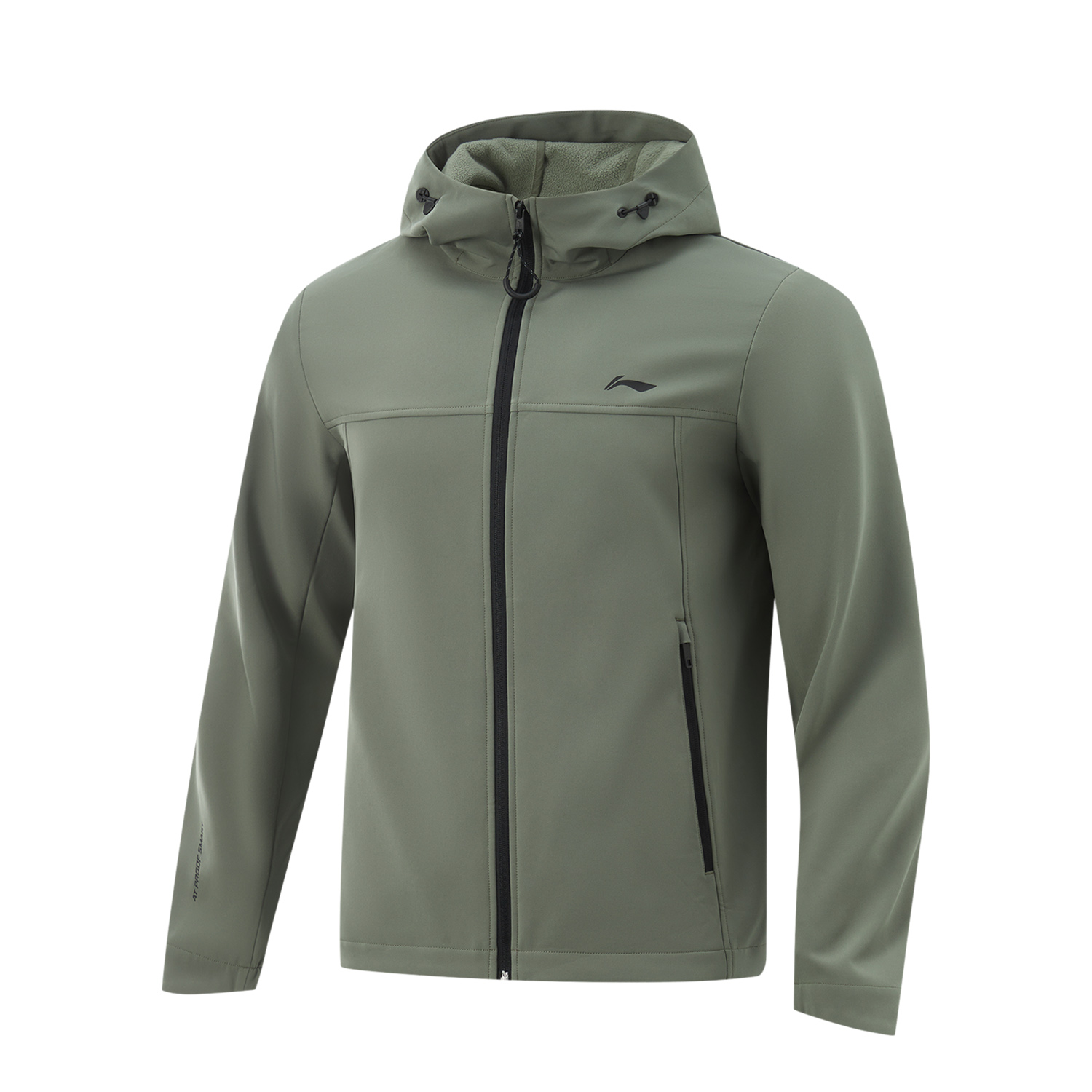 Li-Ning Thermal Windproof Jacket - Water-Resistant, Anti-Static, Olive Green. AFDU949-5
