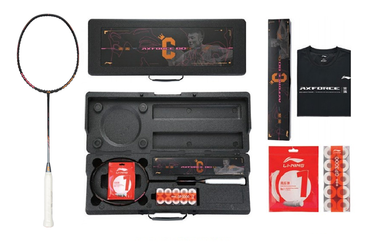 Lookbook Li-Ning Thunder 80 Series Full Carbon Badminton Racket Gift Set - Black Gold AYPR248-1000