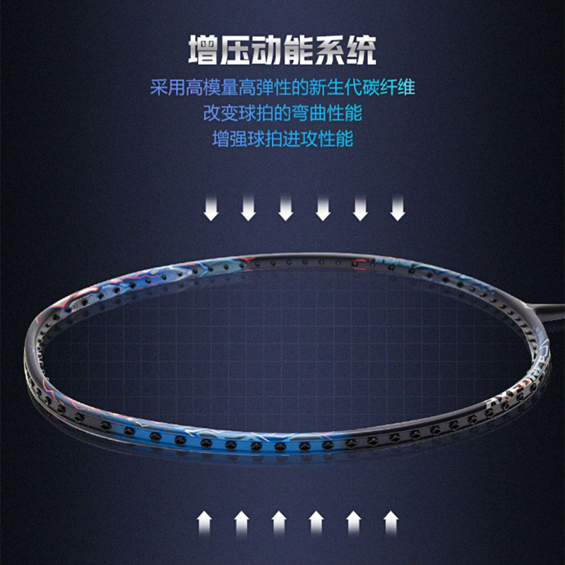 Sizing Li-Ning Thunder 90 Dragon MAX Full Carbon Badminton Racket - Blue, Offensive Pro AYPS067-2