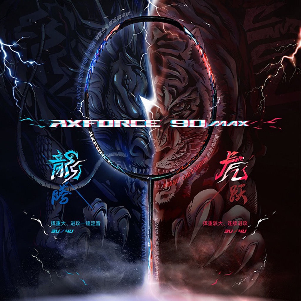 Li-Ning Thunder 90 MAX Dragon Professional Badminton Racket Black/Blue AYPS069-1000 圖 5