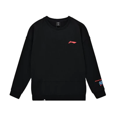 Li-Ning Thunder Dragon Print Pullover Crewneck Sweatshirt Black AWDSE89-1