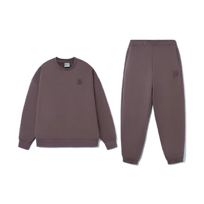 Li-Ning Training Fleece Warm Loose Pullover Sweatshirt & Pants Set Sparrow Brown AWER020-3