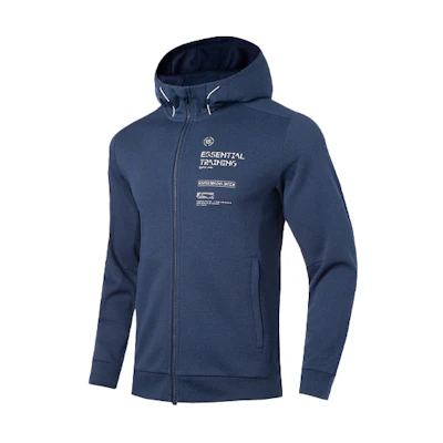 Li-Ning Training Hoodie Jacket Men’s Casual Sportswear Light Gray/Blue AWDQ469-5