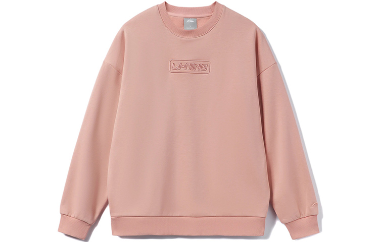 Li-Ning Training Oversized Fleece Pullover Sweatshirt Unisex Mist Rose Pink AWDRB76-3
