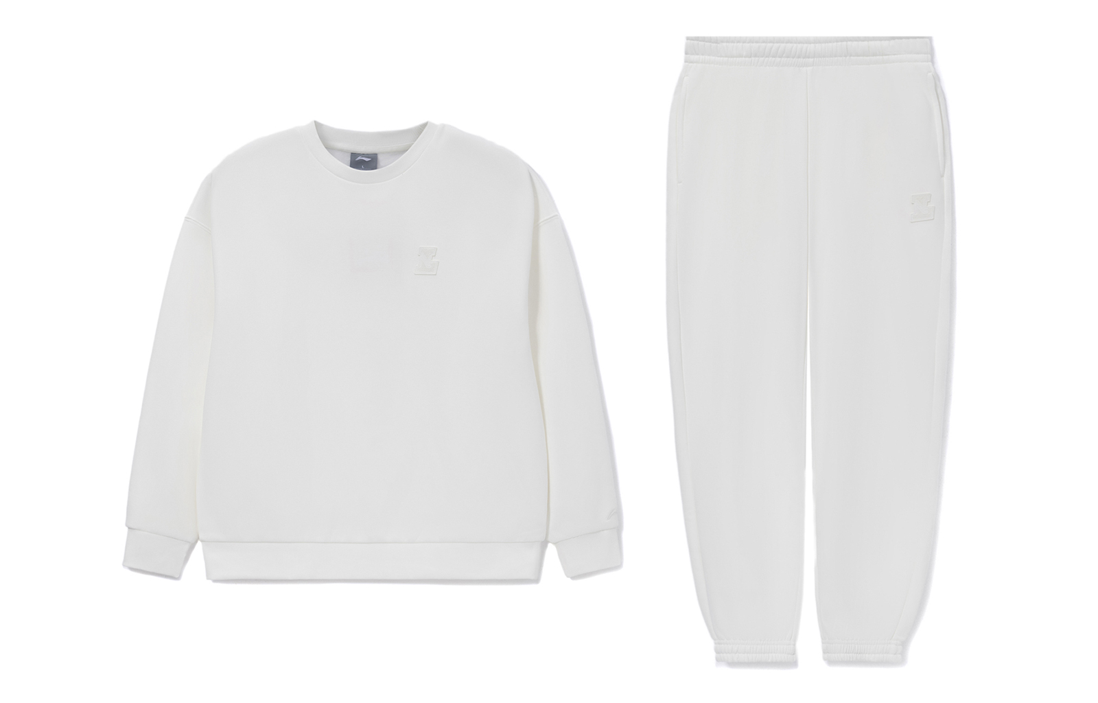 Li-Ning Training Series Beige Pullover Sweatshirt & Jogger Set Unisex Couple Style AWER020-7