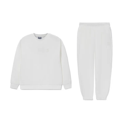 Li-Ning Training Series Beige Pullover Sweatshirt & Jogger Set Unisex Couple Style AWER020-7