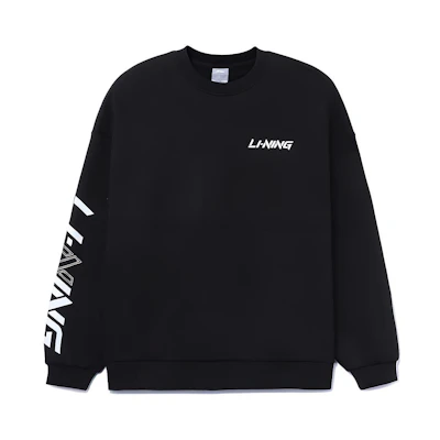 Li-Ning Training Series Black Crewneck Sweatshirt with Logo Print AWDRB77-7