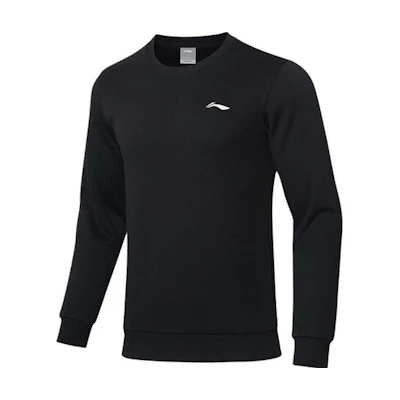Li-Ning Training Series Black Fleece Pullover Long Sleeve Sweatshirt AWDRF59-4