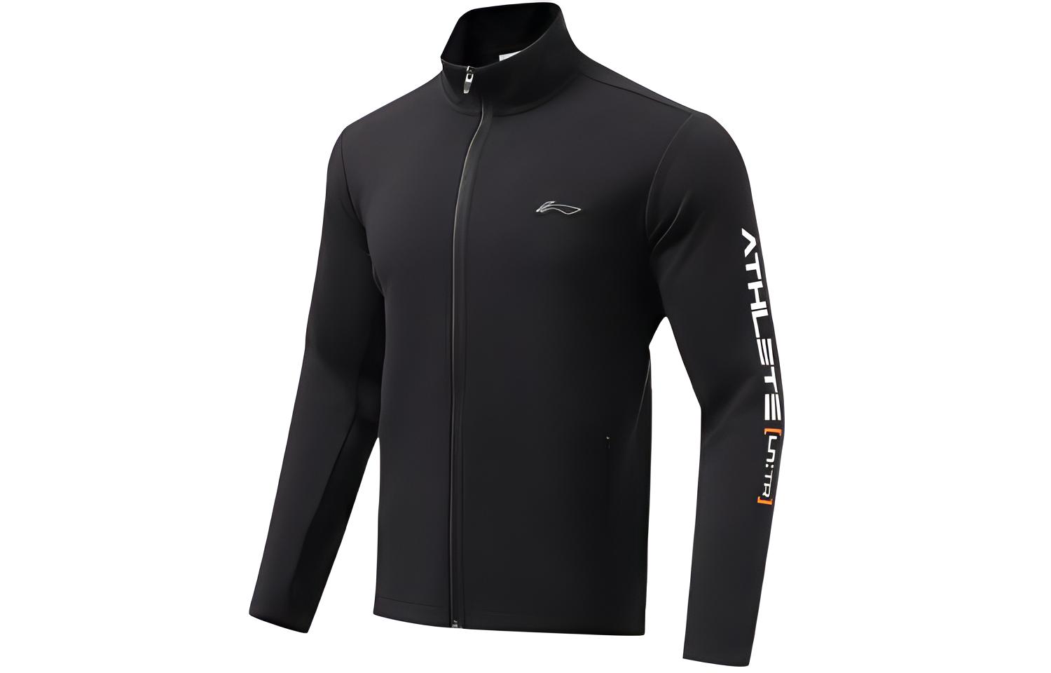 Li-Ning Training Series Black High-Neck Logo Print Jacket AWDR313-1