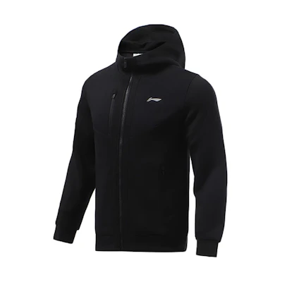 Li-Ning Training Series Black Zip-Up Hoodie with Logo for Men AWDR467-1