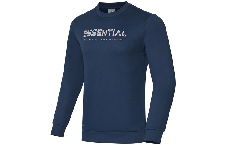 Li-Ning Training Series Casual Pullover Knit Sweatshirt Guangdong Blue AWDQ675-2