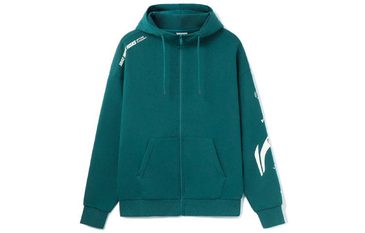 Li-Ning Training Series Colorblock Logo Fleece Zip Hoodie - Ocean Blue Unisex AWDRD34-3