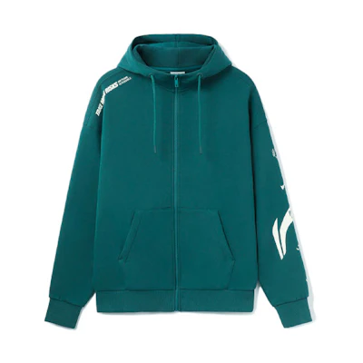 Li-Ning Training Series Colorblock Logo Fleece Zip Hoodie - Ocean Blue Unisex AWDRD34-3