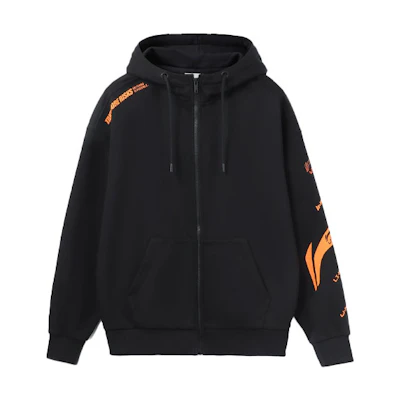 Li-Ning Training Series Colorblock Logo Fleece Zip Hoodie Unisex Black AWDRD34-1