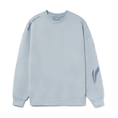 Li-Ning Training Series Colorblock Logo Printed Loose Sweatshirt Unisex Grey AWDRD38-5