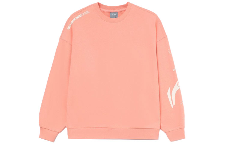 Li-Ning Training Series Colorblock Logo Sweatshirt Unisex - Vibrant Orange Pink AWDRD38-8