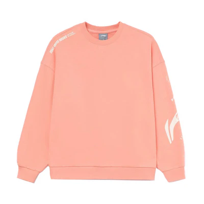 Li-Ning Training Series Colorblock Logo Sweatshirt Unisex - Vibrant Orange Pink AWDRD38-8