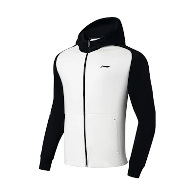 Li-Ning Training Series Colorblock Logo Zipper Hoodie Cream White AWDSF93-1