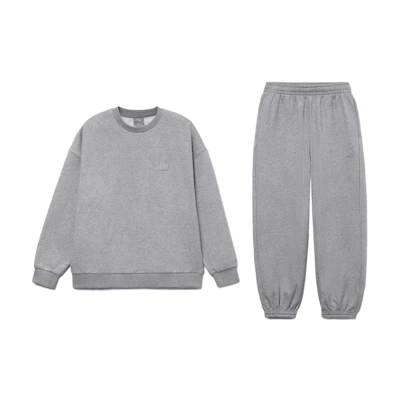Li-Ning Training Series Fleece Sweatshirt & Joggers Set Unisex Grey Mix AWER020-6