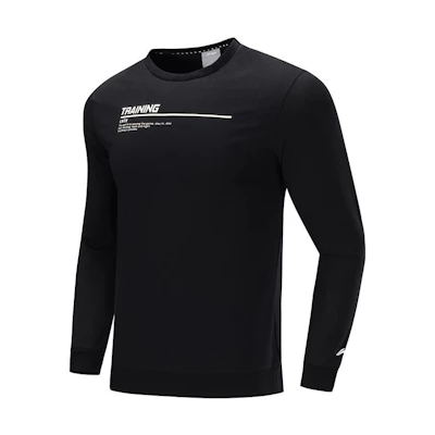 Li-Ning Training Series Letter Logo Crewneck Pullover Sweatshirt Black (Men) AWDP427-2