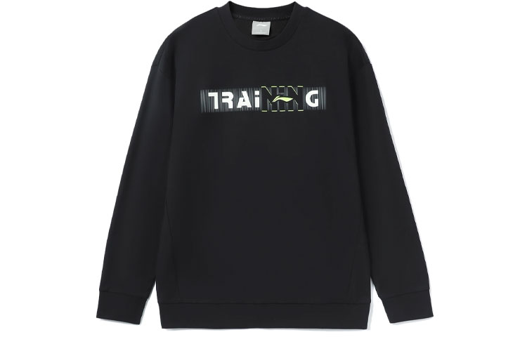 Li-Ning Training Series Letter Print Crewneck Sweatshirt Black AWDR463-1
