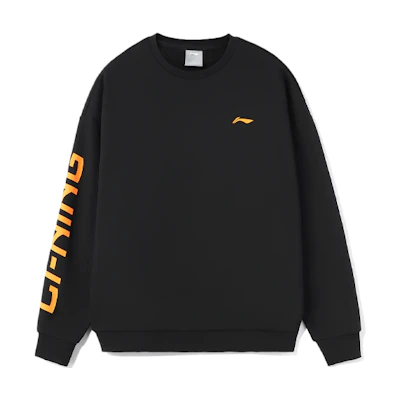 Li-Ning Training Series Logo Fleece Crewneck Sweatshirt Unisex Black AWDRF44-1