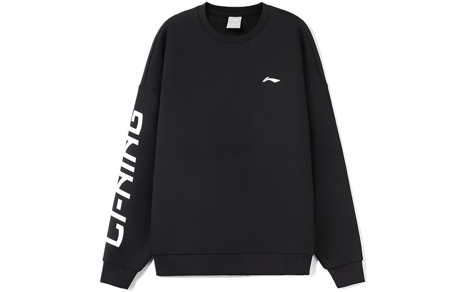 Li-Ning Training Series Logo Fleece Pullover Sweatshirt Unisex - Black AWDRF44-2