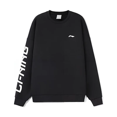 Li-Ning Training Series Logo Fleece Pullover Sweatshirt Unisex - Black AWDRF44-2