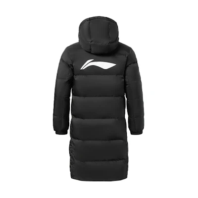 Li-Ning Training Series Logo Print Mid-Length Hooded Down Jacket Black Men Winter. AYMR149-1