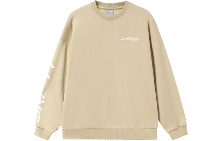 Li-Ning Training Series Logo Print Pullover Sweatshirt Brown AWDRB77-3