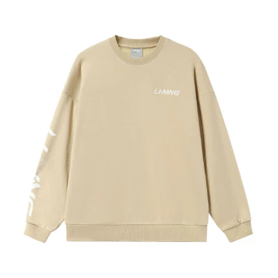 Li-Ning Training Series Logo Print Pullover Sweatshirt Brown AWDRB77-3