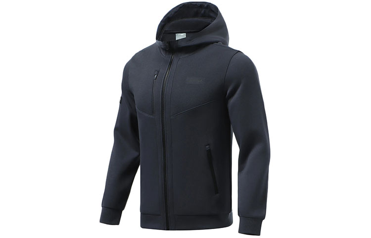 Li-Ning Training Series Logo Zip Hoodie Ink Gray AWDR467-5