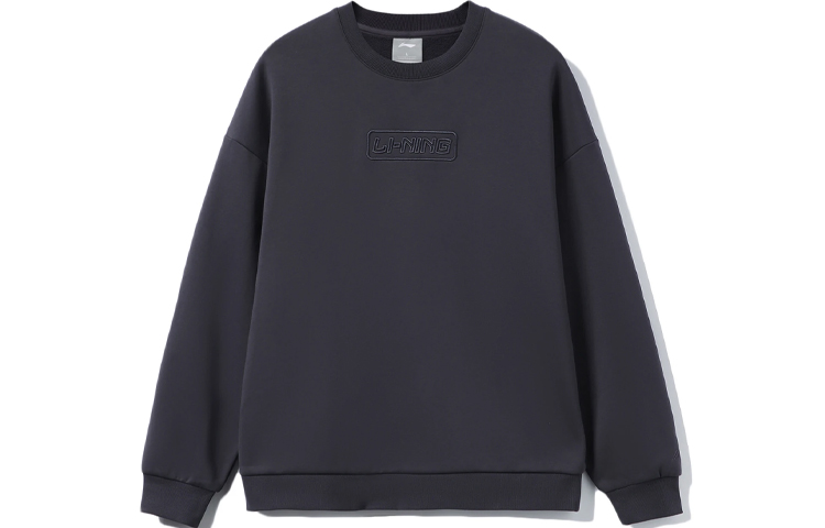 Li-Ning Training Series Oversized Fleece Crewneck Sweatshirt Unisex Dark Purple Gray AWDRB76-8