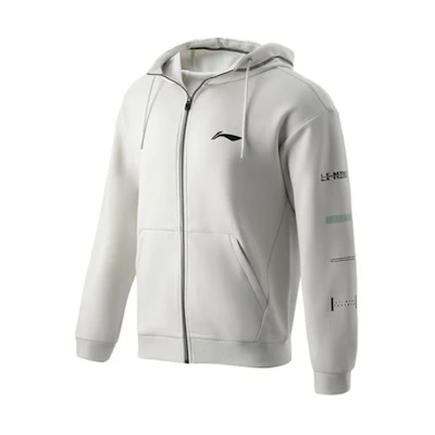 Li-Ning Training Series Printed Loose Fit Hoodie Jacket Men’s Light Stone Gray AWDR083-4