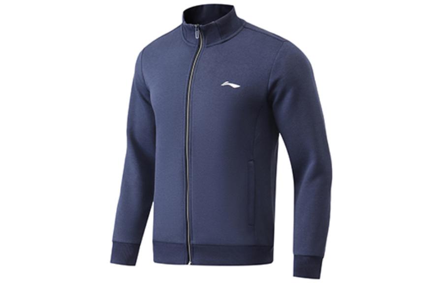 Li-Ning Training Series Solid Logo Zip-Up Sweatshirt Deep Ocean Blue Mens AWDR013-4