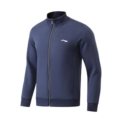 Li-Ning Training Series Solid Logo Zip-Up Sweatshirt Deep Ocean Blue Mens AWDR013-4