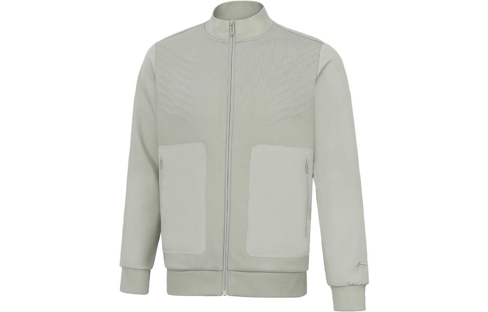 Li-Ning Training Series Solid Stand Collar Jacket in Camel Gray AJDT701-2