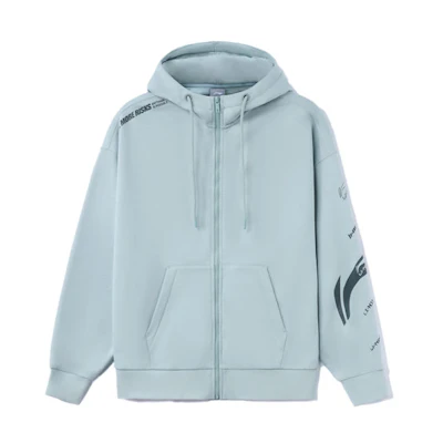 Li-Ning Training Series Two-Tone Logo Hoodie Unisex Gray Mist Green AWDRD34-6