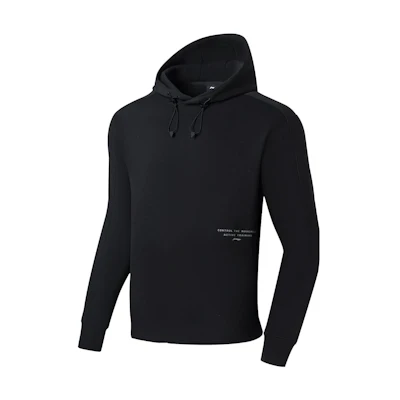 Li-Ning Training Series Unisex Black Antibacterial Hoodie with Letter Print AWDSF89-4