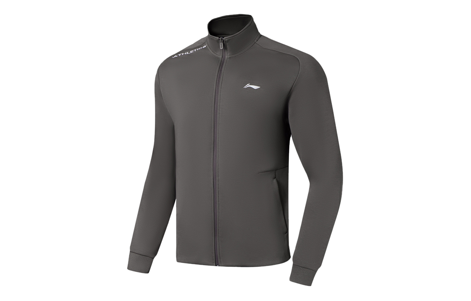 Li-Ning Training Series Zip-Up Jacket, Solid Logo, Light Grey AWDSF91-6