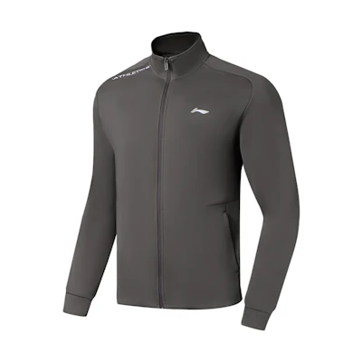 Li-Ning Training Series Zip-Up Jacket, Solid Logo, Light Grey AWDSF91-6