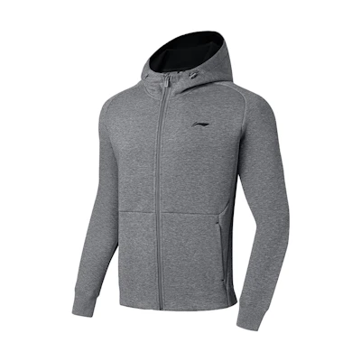 Li-Ning Training Series Zipper Hoodie Light Gray with Logo Print AWDSF93-3