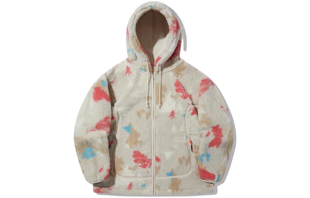 Li-Ning Trend Series Full-Print Fleece Hoodie Unisex Oatmeal Gray Jacquard AWDT697-4