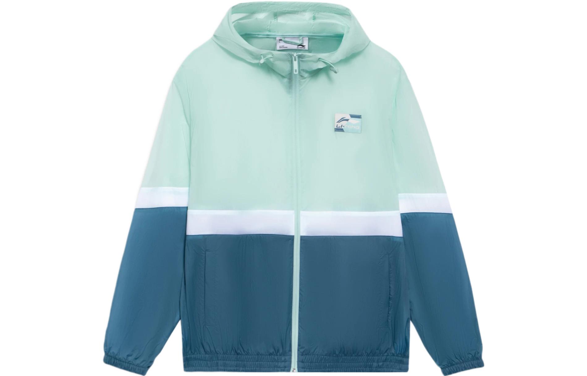 Li-Ning Trendy Series Colorblock Logo Hoodie Jacket Men Dark Teal拼color AFDS309-4