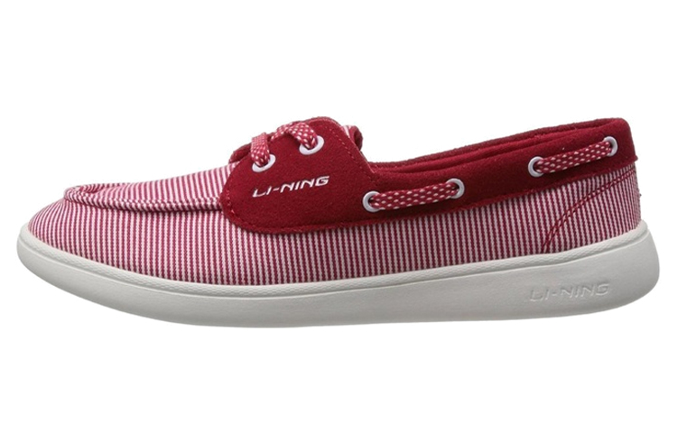Li-Ning Trendy Striped Patchwork Breathable Comfort Casual Sneakers 'Red White' ALAJ052-1